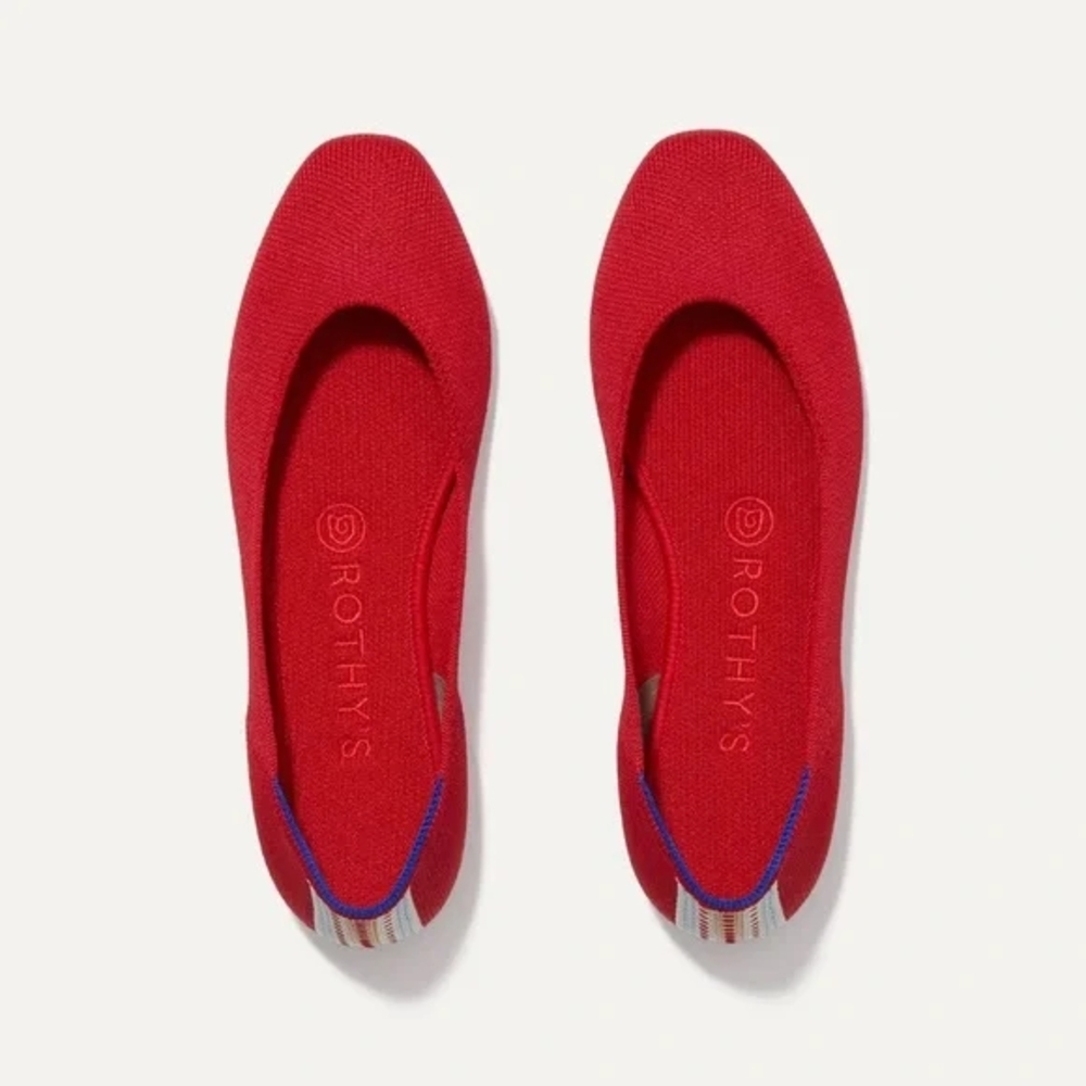 Rothy's "The Flat" EUC Red Ballet Flats